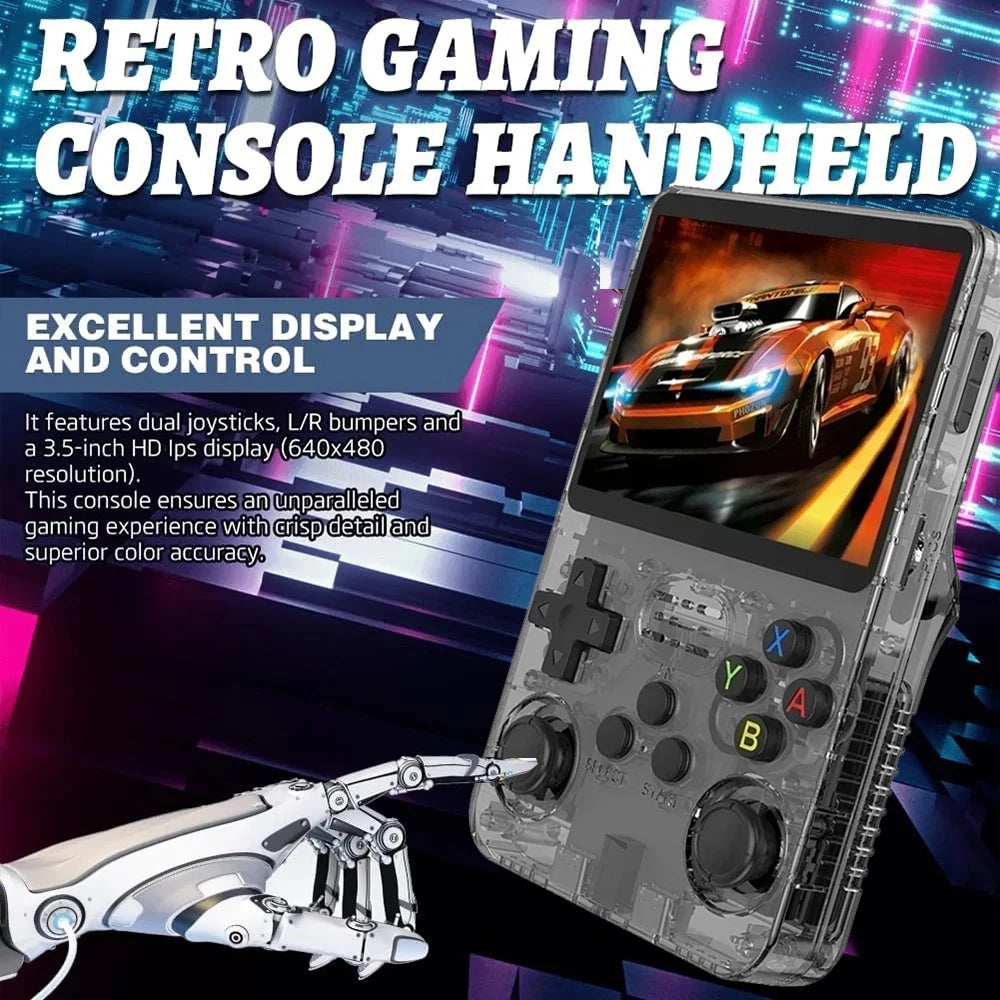 R36S Handheld Video Game Console Retro Linux System 3.5 Inch IPS Screen Open Source Portable Pocket Video Player 128GB Games